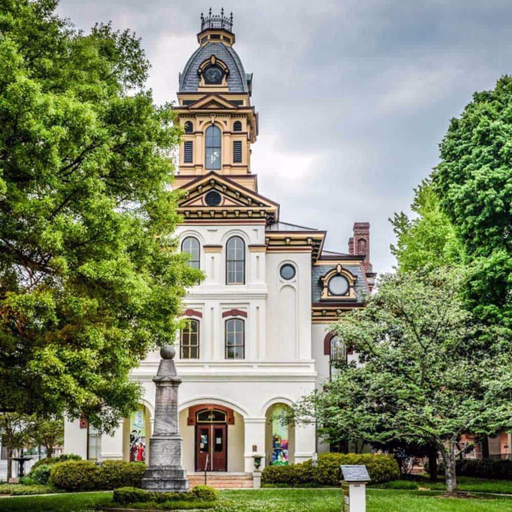 Historic Cabarrus County Courthouse located in downtown Concord, NC.