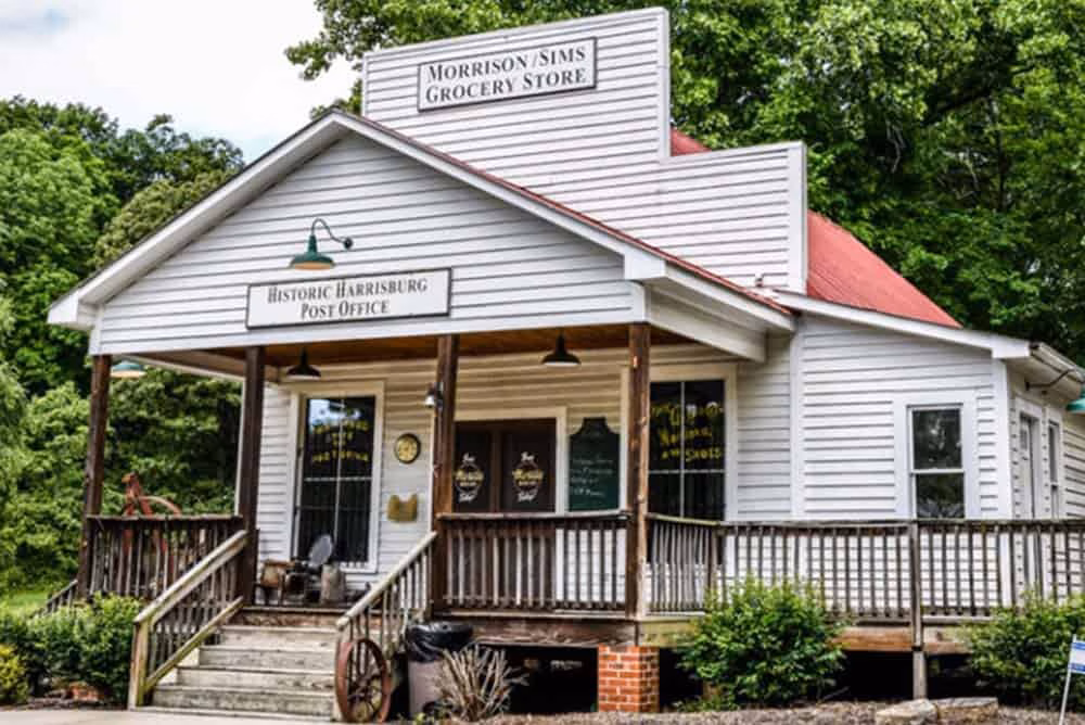 It wasn't until the early 20th century that several descendants of the Sims family became postmasters and began operating the Harrisburg Post Office out of their grocery store along Robinson-Church Rd.